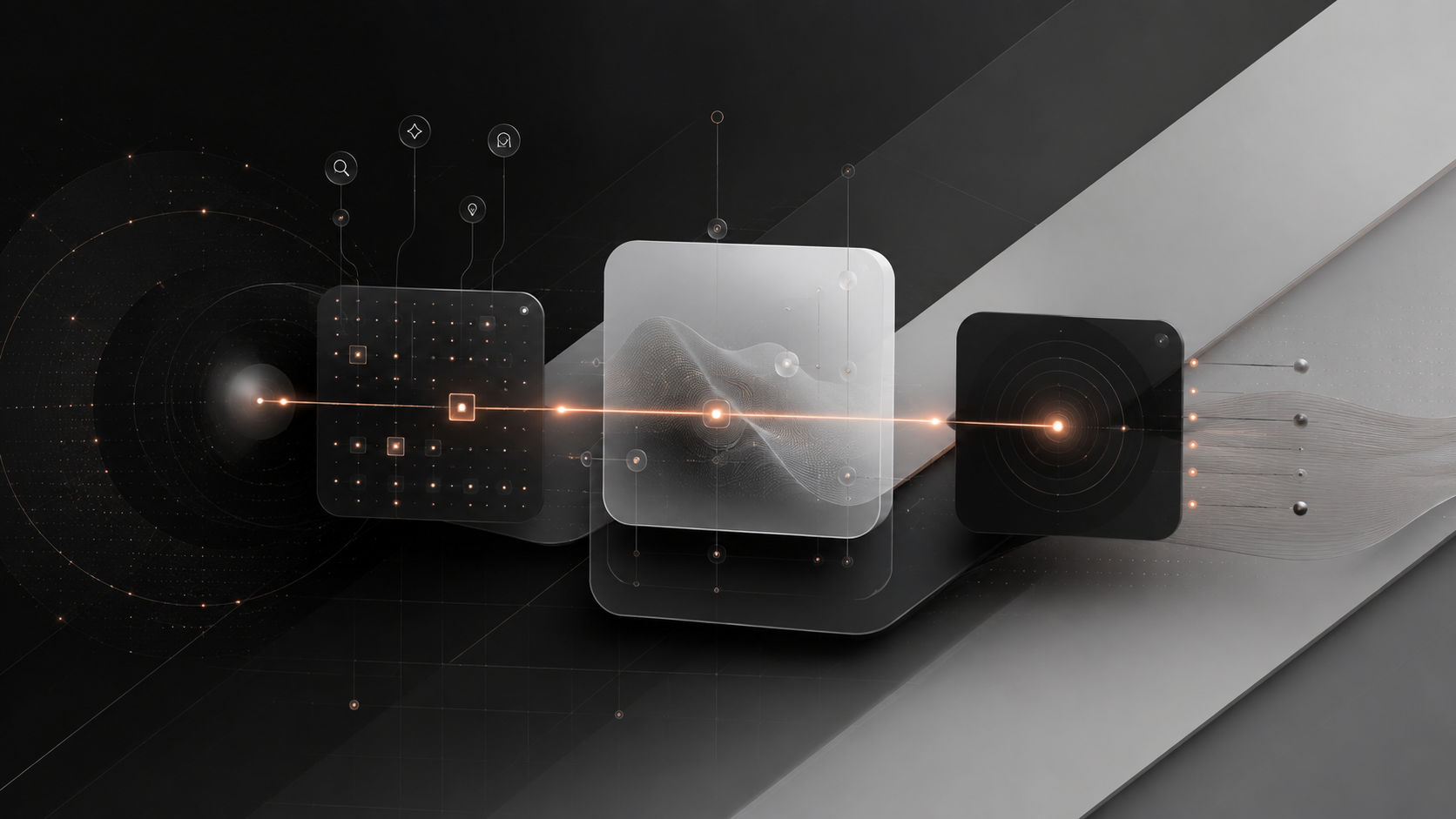 Abstrakte Darstellung eines verbundenen digitalen Systems